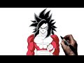 How To Draw Goku SSj4 | Step By Step | Dragonball