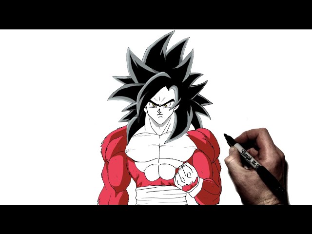 How To Draw Goku SSj4, Step By Step
