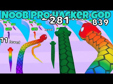 Colorful Snake All Levels In NOOB VS PRO VS HACKER VS GOD Playgame24dia56