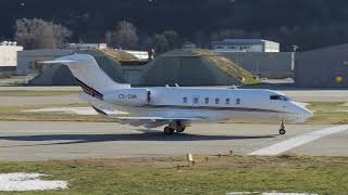 Private Jets at Sion Airport on a Sunny Winter Day