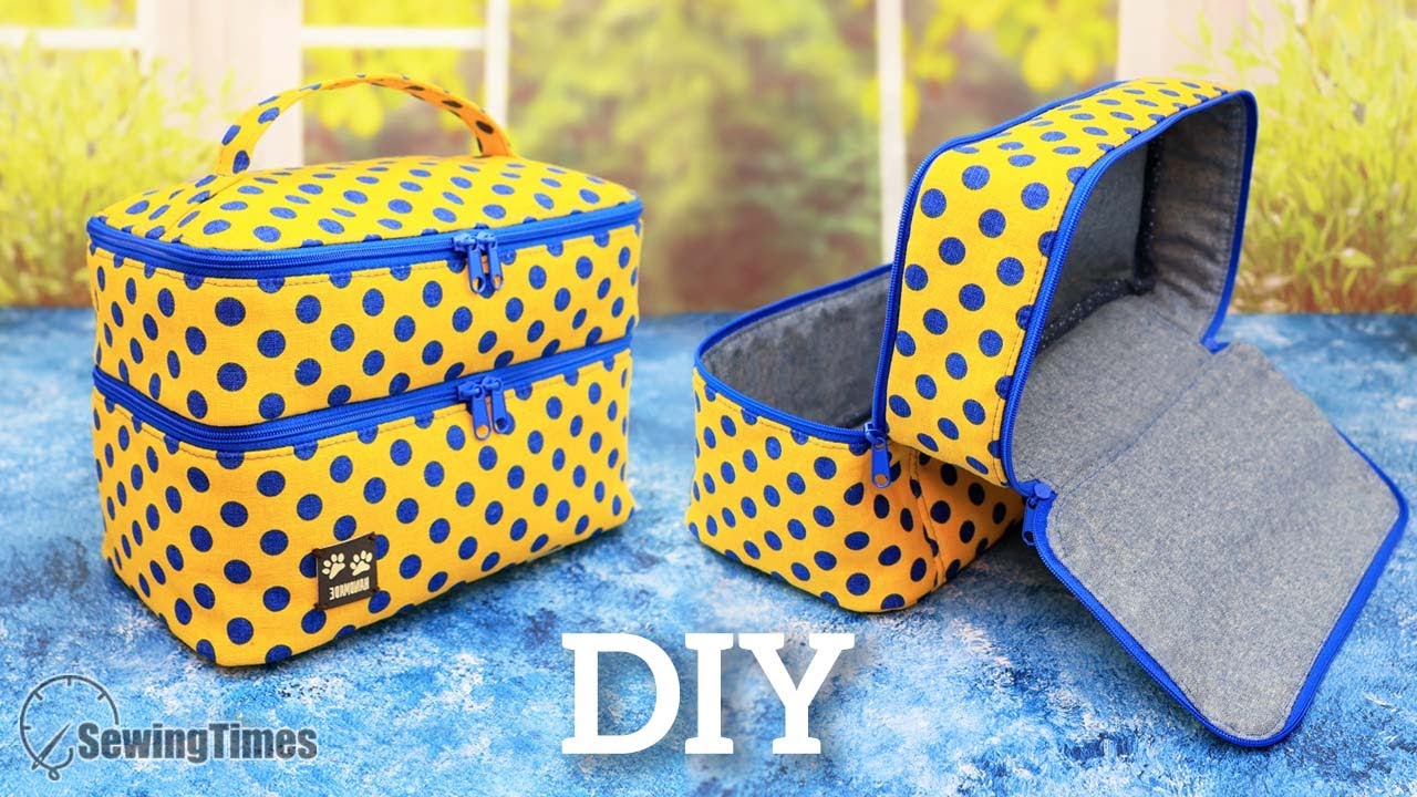DIY Double Layers Cosmetic Bag✨The Step-by-Step Lunch bag Tutorial You  Need! 