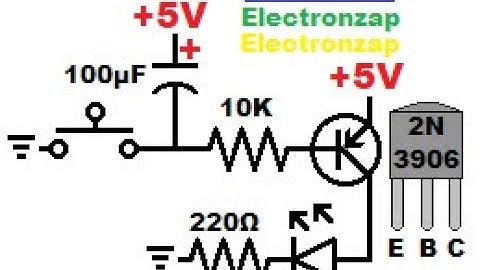 Fade off LED circuit using capacitor and PNP bipolar junction transistor electronics 2N3906 BJT
