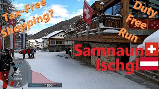 [4K] Skiing Ischgl/Samnaun, Duty Free Run - Do Your Tax-free Shopping Here!  AUT/CH, GoPro HERO11