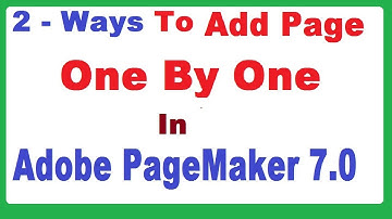 How To Add Page  One By One In PageMaker 7.0 In Hindi Request Tutorial