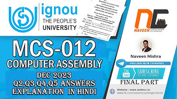 MCS 012 | Dec2023 final part Q2, Q3, Q4, Q5 answers #ignouexams #ignoubca #ignouquestionpaper #ignou