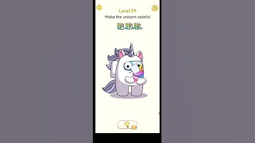 Delete Puzzle, Level 59. Make the unicorn colorful 🦄🦄. #GameAndroid