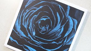 Blue Rose Flower |  Easy acrylic painting for beginners #20 | ASMR