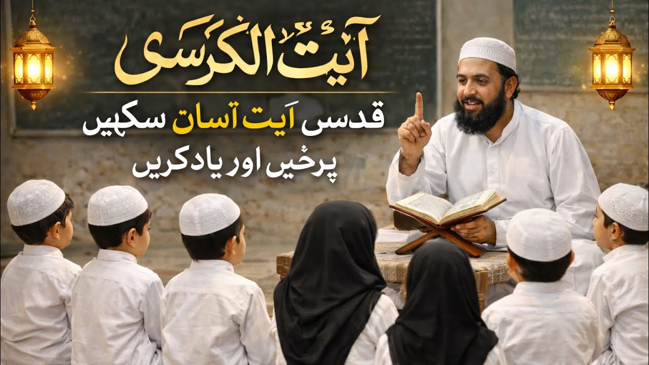 آیت الکرسی بچوں کے لیے مکمل سبق | آسان، دلچسپ اور یاد رکھنے والا