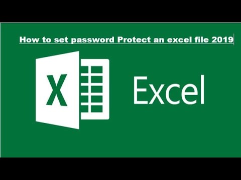 How to set password Protect an excel file 2019 | 2020 - YouTube