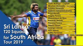 Sri Lanka T20I Squad For South Africa Tour 2019