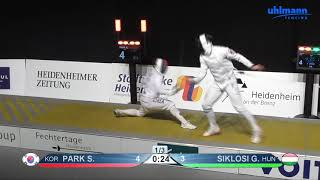 2020 108 P1 01 M E Individual Heidenheim GER WC PODIUM SIKLOSI Gergely  HUN  vs PARK Sangyoung KOR