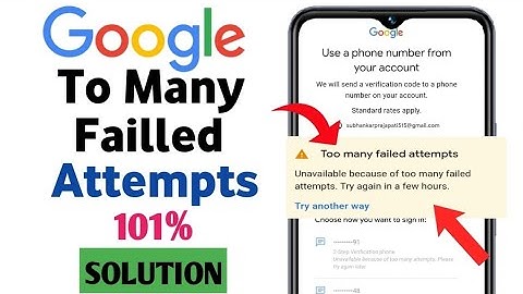 too many failed attempts gmail password reset || google Account Recovery Without Phone Number 