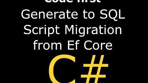 Generate SQL script from migration with EF code first and .net core