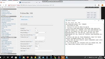 Mengkonfigurasi CALL FORWARD menggunakan Elastix