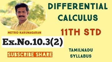 11th Std Maths Ex.10.3(2) Differentiate y= tan 3x