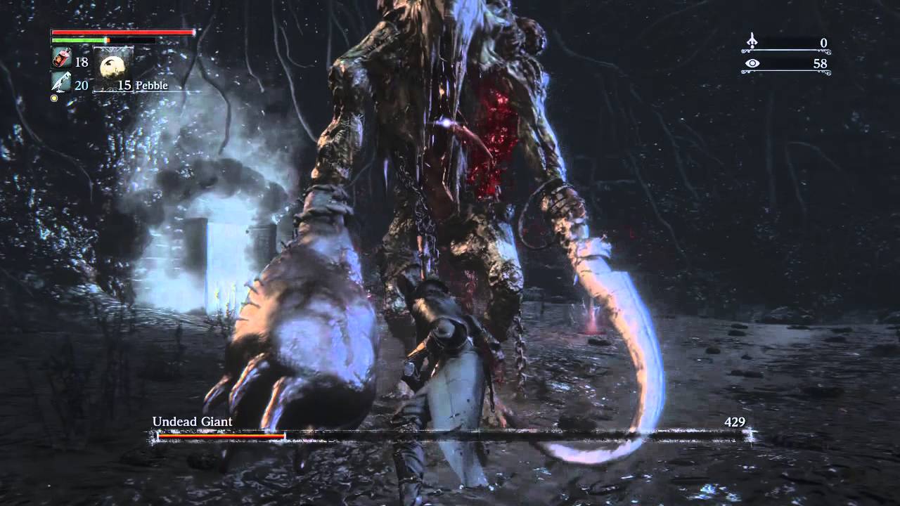 Bloodborne - Undead Giant Boss Fight (Chalice Dungeon)