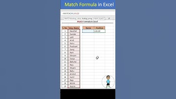 Match Formula in Excel #excel #exceltips #shorts #exceltutorial #msexcel #microsoftexcel #formula