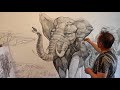 Рисунок на стене - Слоны 19