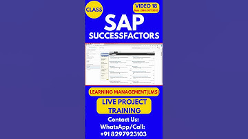 SAP SuccessFactors LMS Training Online Tutorial Class 18 24th OCT 2025 #sapsuccessfactorstraining