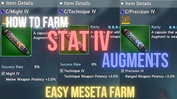 [PSO2:NGS] STAT IV Augment & Meseta Farming Guide for ALL LEVELS!