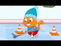 Familia de Gatos - Hockey Sobre Obstáculos Dibujos Animados Para Niños