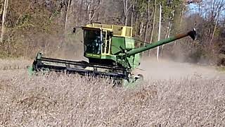 John Deere 105 Combining Soybeans in Indiana
