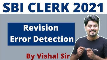 Revision of Error Detection | For SBI Clerk 2021 | English by VIshal Parihar