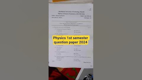 physics polytechnic 1st semester exam paper 2024@NaukriForDiploma