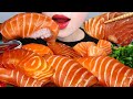 ASMR MARINATED SALMON 직접 만든 연어장, 대왕 연어초밥 먹방 *SOY SAUCE SEAFOOD MUKBANG* NO TALKING EATING SOUNDS