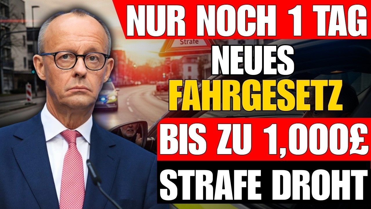 🚨 Nur noch 1 Tag! Neues Fahrgesetz – Bis zu 1.000€ Strafe droht!