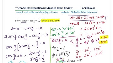 Trigonometric Equation with Half Angle Formula sin⁡x-cosx/2 = 0