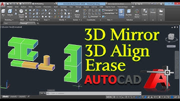 48 AUTO CAD 3D How to use 3D Mirror, Align and erase command. ऑटोकैड सीखें हिंदी में।
