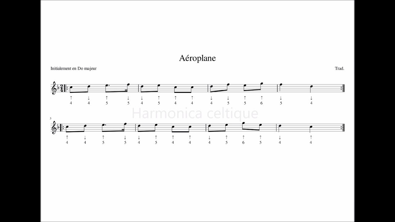 Aéroplane Tablature Harmonica Diatonique YouTube