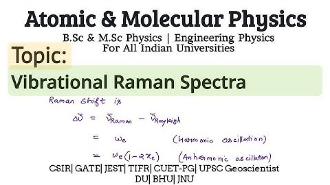 Lecture 66 : Vibrational Raman Spectra | CSIR-NET | JEST | GATE | TIFR | B.Sc & M.Sc Physics Notes
