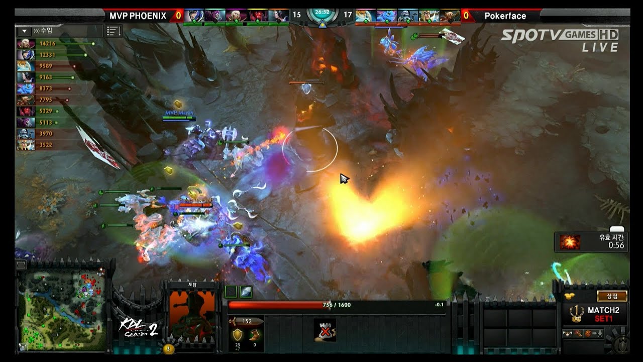 [KDL] 티어1 : 1세트 MVP Phoenix VS PokerFace -도타2,EsportsTV - YouTube