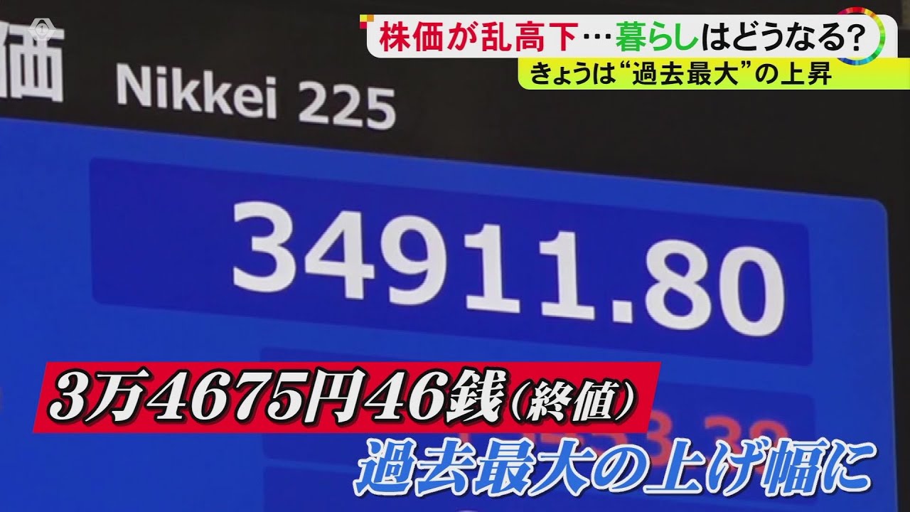 過去最大の下げ幅→過去最大の上げ幅に…株安・円高で暮らしどうなる 専門家「ガソリン価格にも影響」