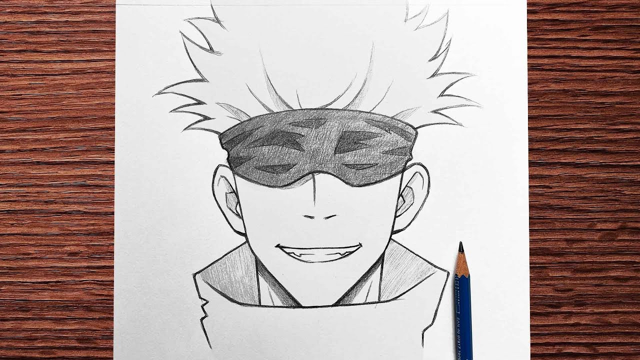 Simple as that . . ., #anime #gojo #tutorial #animeart #pencil #sket, how to draw gojo