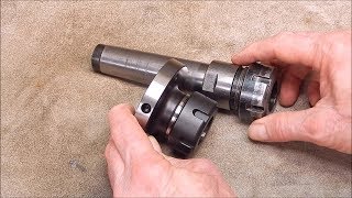 Bolt up feed through ER32 collet chuck for a small metal lathe