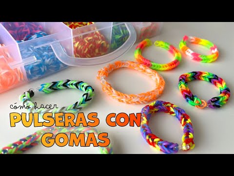 Cómo hacer pulseras de gomas  Manualidades fáciles para niños 