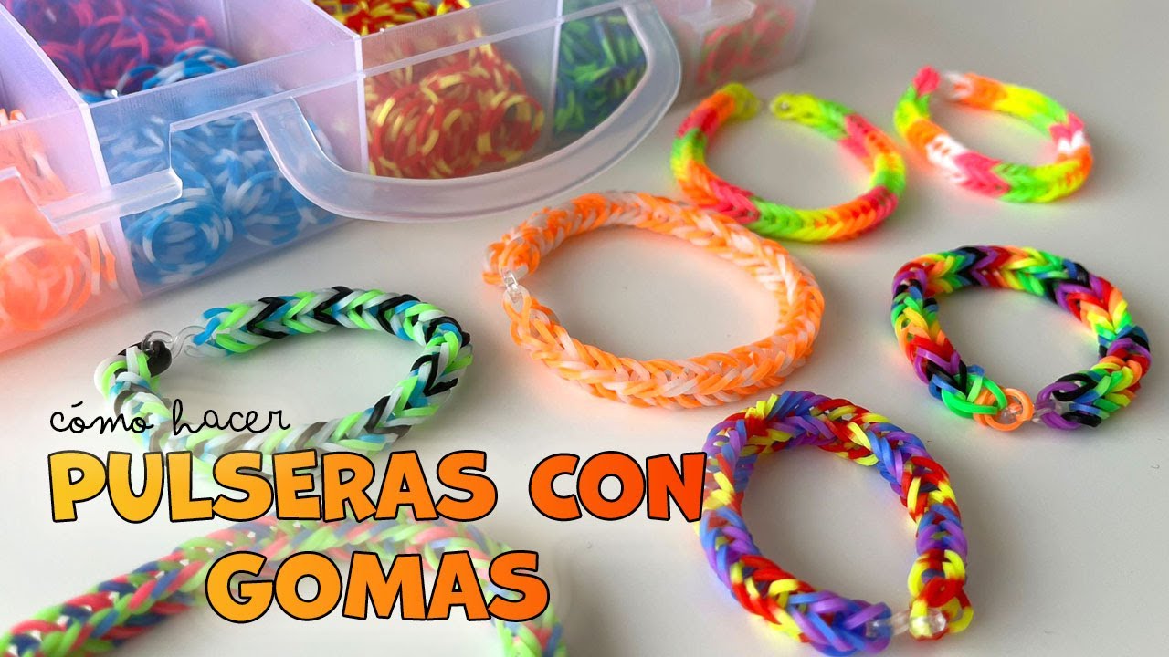 Cómo hacer pulseras de gomas  Manualidades fáciles para niños 