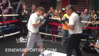 GENNADY GOLOVKIN HAS THUNDERING POWER!!! MONSTER HOOKS!!! VICIOUS MITT WORK!!!  EsNews Boxing