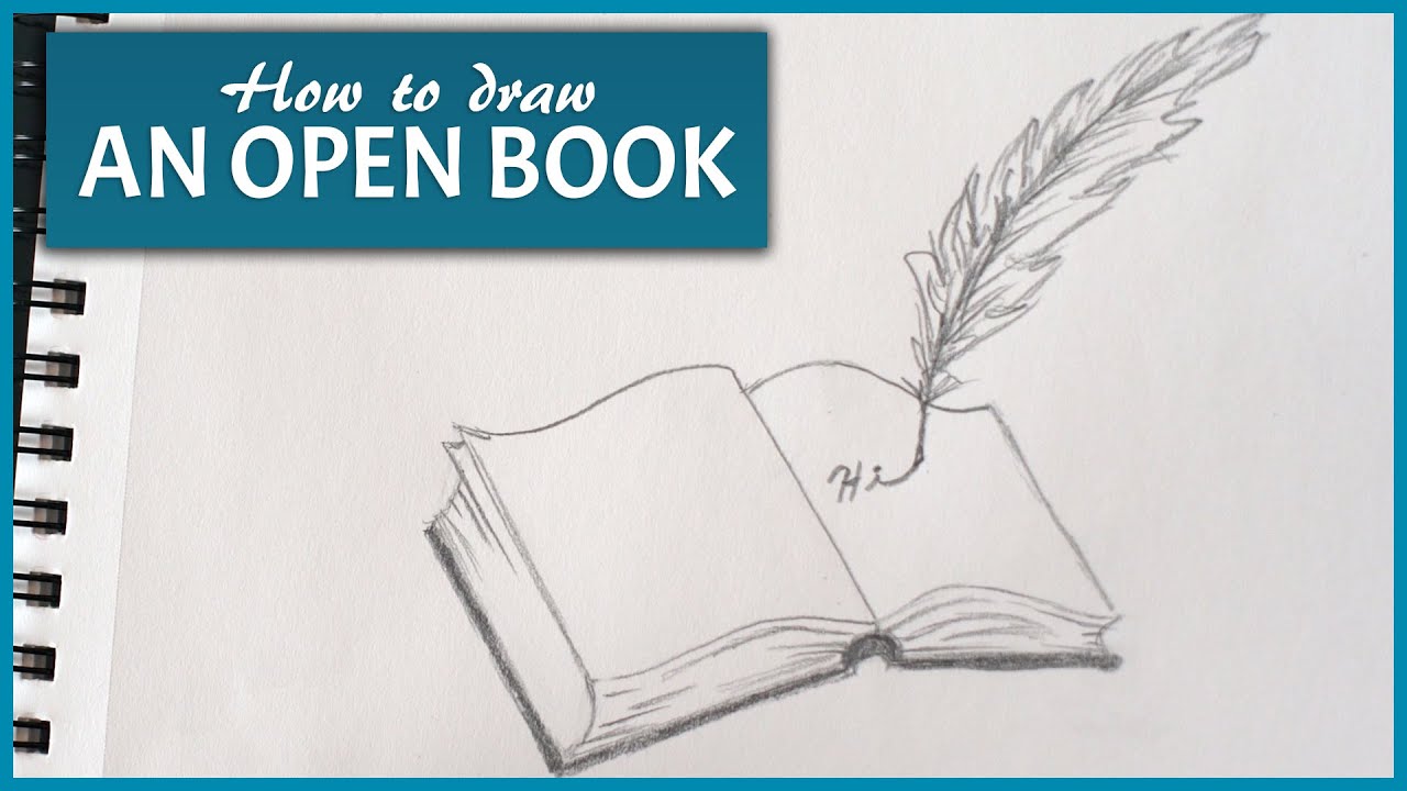 Open book, a sketch of a drawing of a book with flying letters. 2998089  Vector Art at Vecteezy