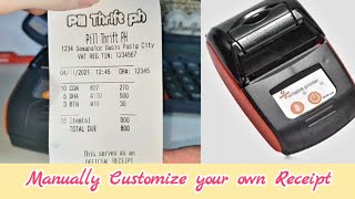 How to Manually Customize your Receipt using Portable Bluetooth Thermal Printer + App to use screenshot 2