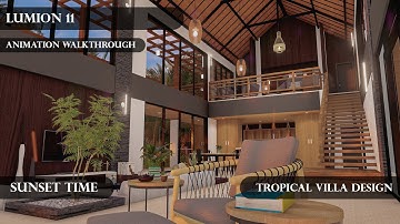 Tropical Modern Villa Design (Sunset Time)│Lumion 11│Animation Walkthrough