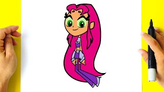 How to DRAW STARFIRE - Teen Titans Go