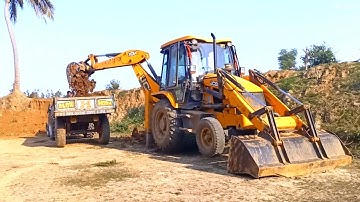 New Jcb 3dx Backhoe Loader Machine Loading Mud In Sonalika 42 Di Rx Tractor | Jcb Video