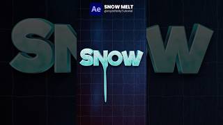 Snow Melt Text Effect in After Effects | CC Smear Tutorial  | AE Quick Tips 31