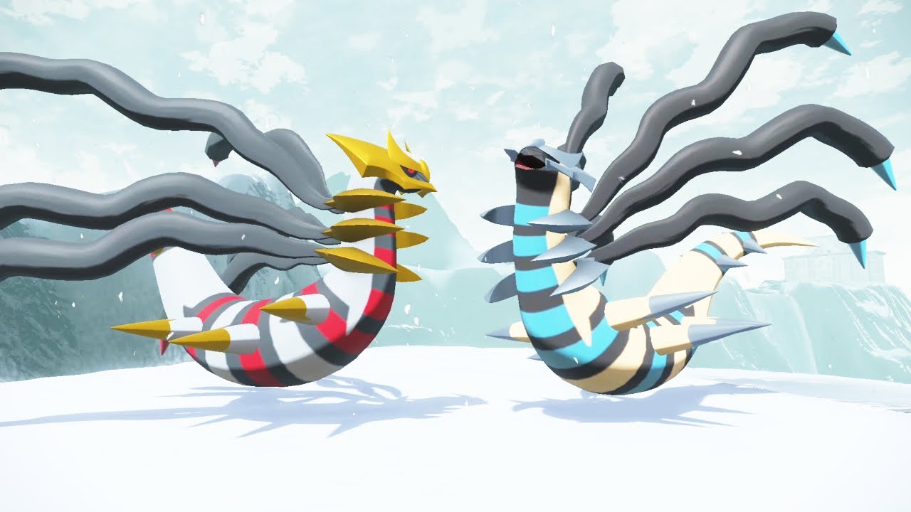 Shiny Wurmple (a bug) and shiny Giratina (a god) meet [Pokémon Legends:  Arceus] 