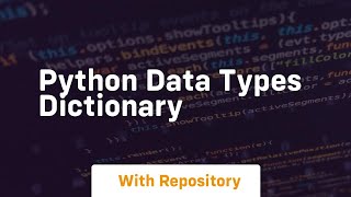 python data types dictionary