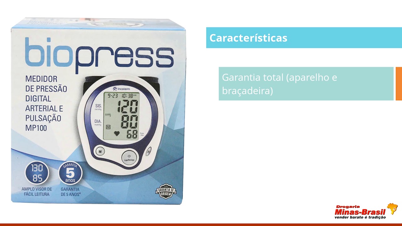 Medidor de Pressão Arterial Digital Biopress | Drogaria Minas Brasil ...
